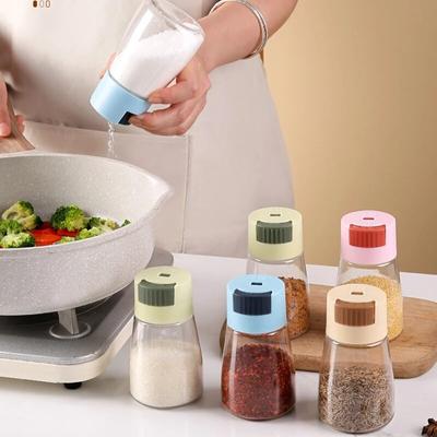 1PC Household Kitchen Press Type Quantitative Kitchen Salt Control Bottle Jar Seasoning Bottle