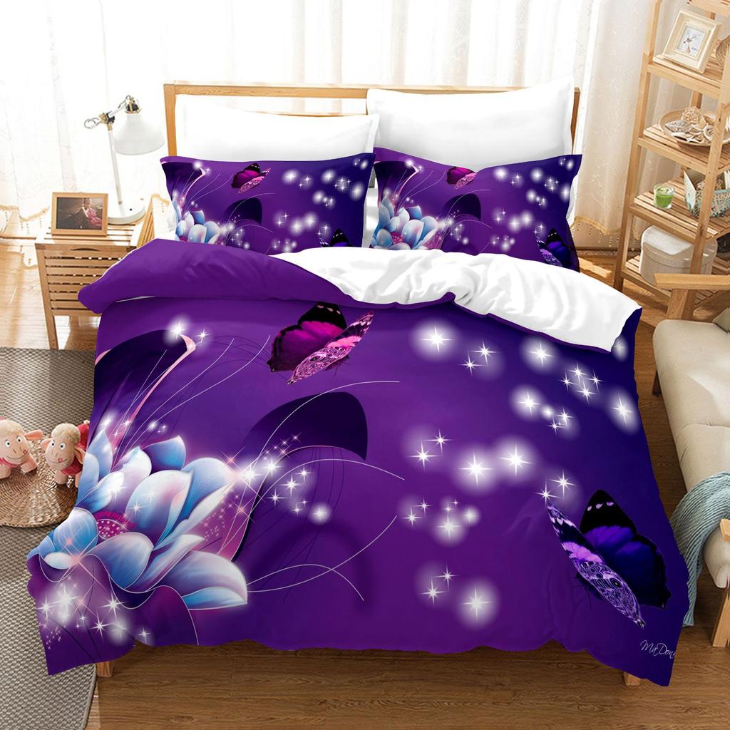 Butterfly 3D Digital Printing Kit Quilt Set Three-Piece Set