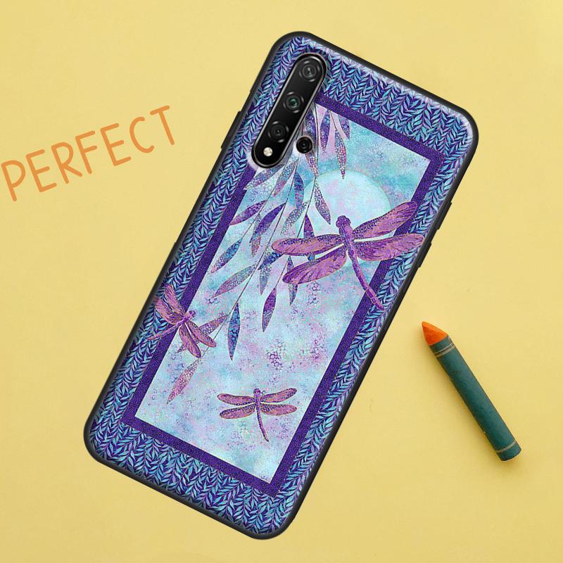 Dragonfly Pattern For Huawei Nova 5T 9 10 SE 7i 8i 11i 12i Y60 Y61 Y70 Y72 Y73 Y90 Y91 P20 P30 P40 Lite Case