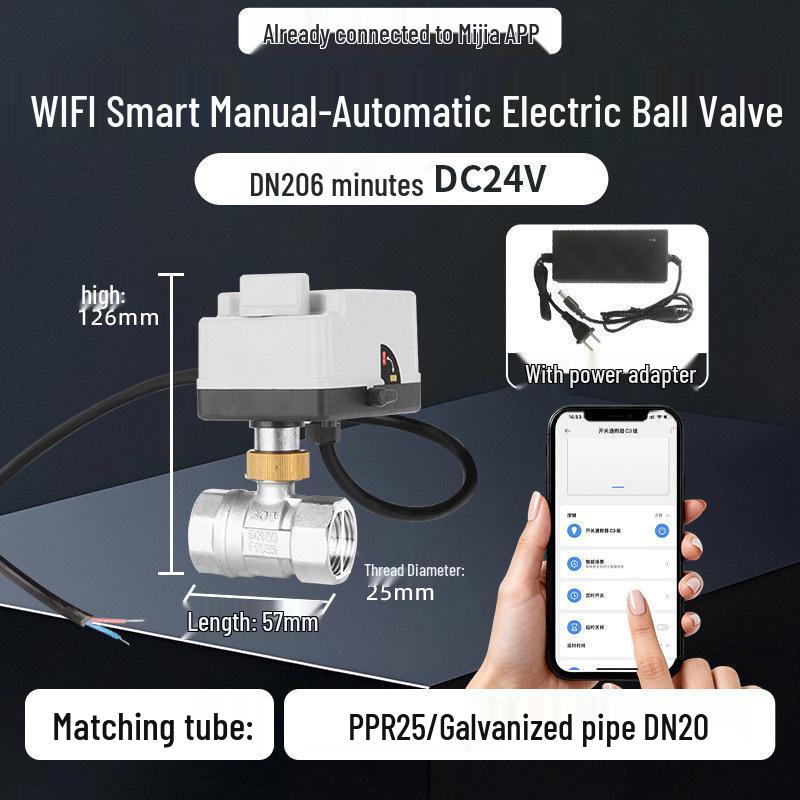 WiFi Smart Electric Ball Valve with Remote Control Timer for Automatic Irrigation