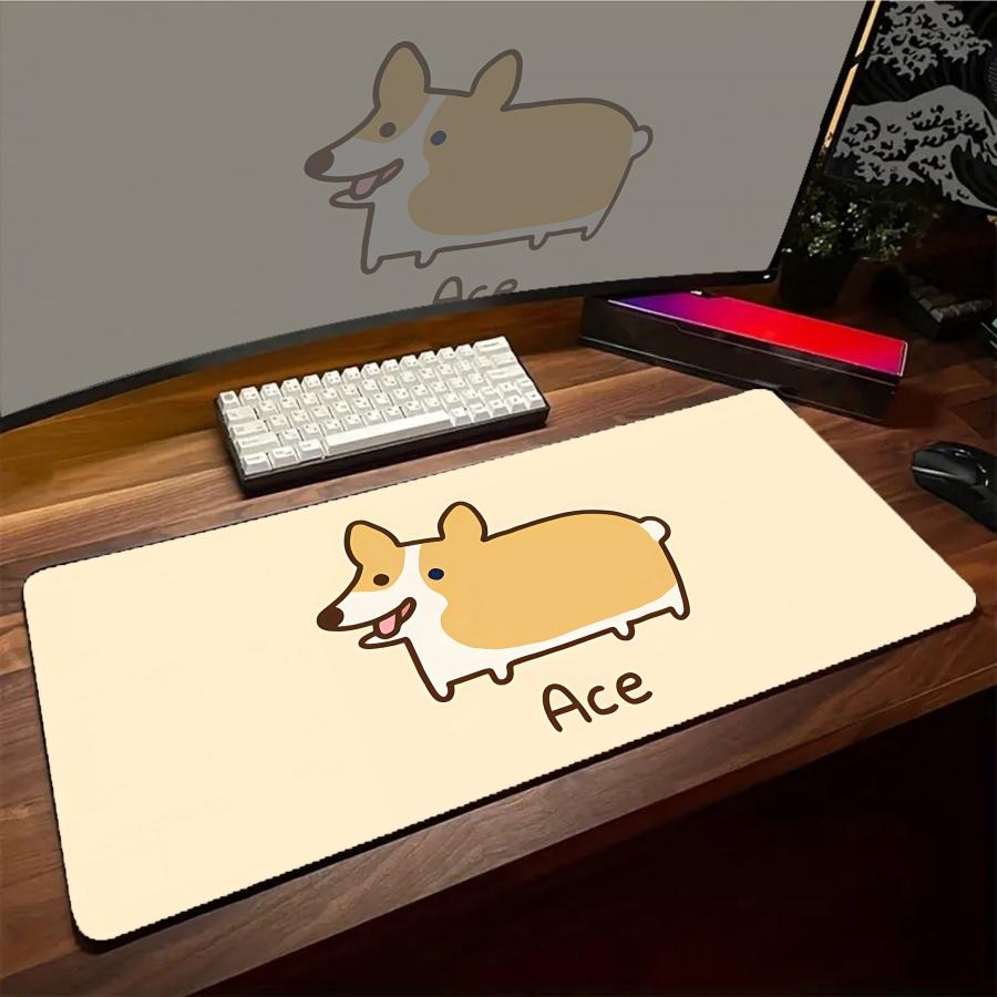 Gaming Mousepad Kawaii Dog Smile XXL Large Mouse Pad Locking Edge Mouse Mat Gamer Keyboards Pads Rubber Large Desk Mats