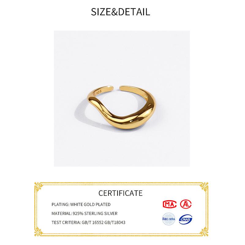 925 Sterling Silver Rings for Women Curve Vintage Wedding Trendy Jewelry Large Adjustable Antique Rings Anillos