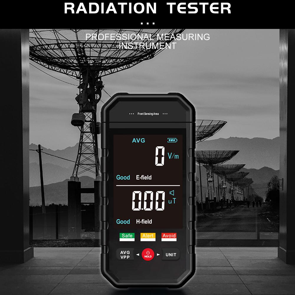 

ET925PRO Handheld Portable Electromagnetic Radiation Tester Large LCD Display Electric Field Magnetics Field Radiation Test Data Hold Sound Light Alar
