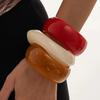 New 3Pcs/Set Vintage Thick Acrylic Wide Bracelets for Women Bohemian Stackable Colorful Resin Chunky Bangle Party Jewelry