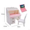 1/12 Dollhouse Desk Chair Set Table Simulation Notebook Decoration Accessories for Living