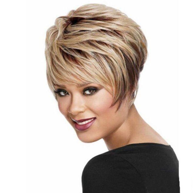 Fashionable Wigs Lady - Gradient Color Short Straight Hair Gradient Wigs YN065
