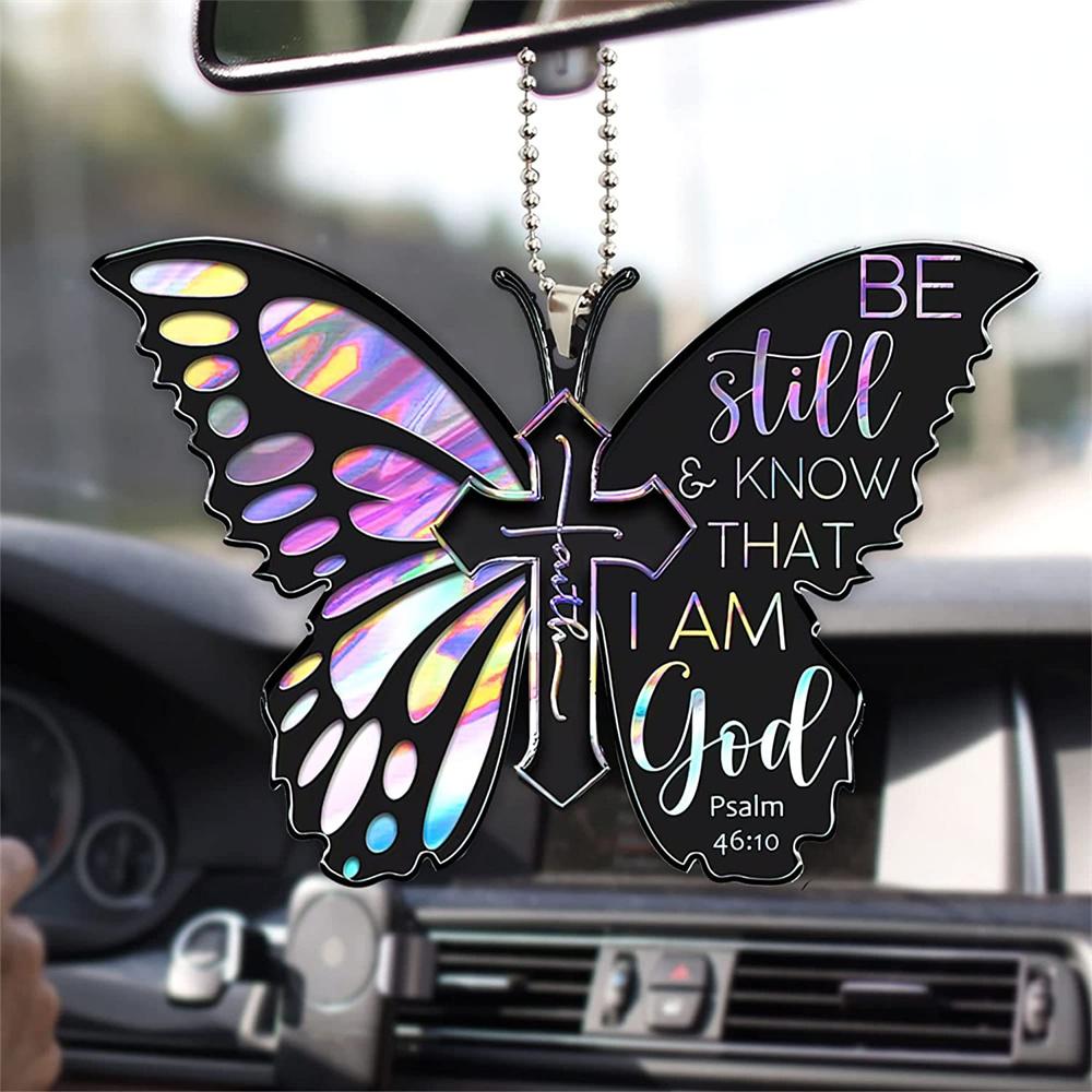 Car Pendant Stylish Personalized Style Car Interior Accessories Butterfly Cross Shape Design Widget Creative Do Not Fade Durable