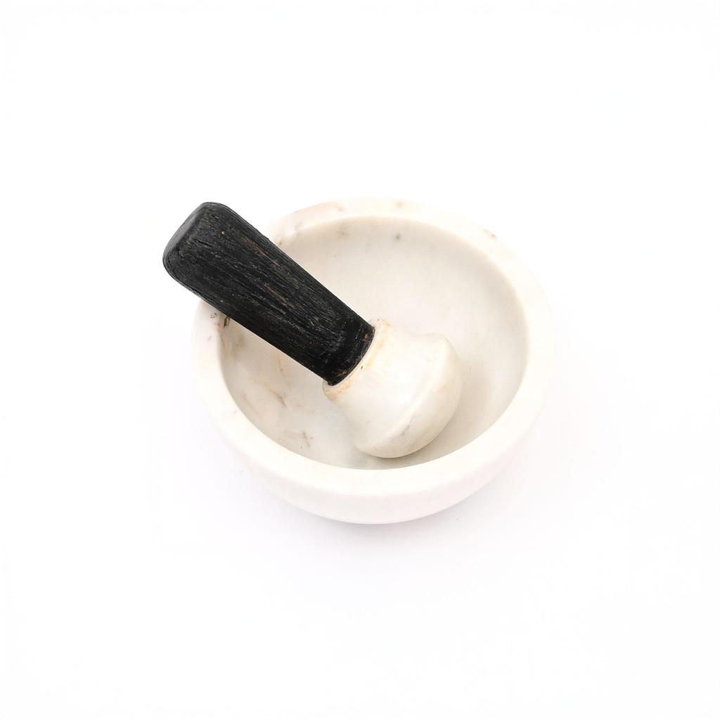 Premium Handcrafted Natural Stone & Marble Mortar & Pestle - Durable Spice Herb Grinder & Crusher Kitchen Tool