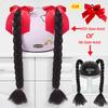 2pcs Quality Braids For Motorcycle Helmet Ponytail Sucker Braids Wig For Woman Helmet Decor Ears Twist Accessories 164 Colors