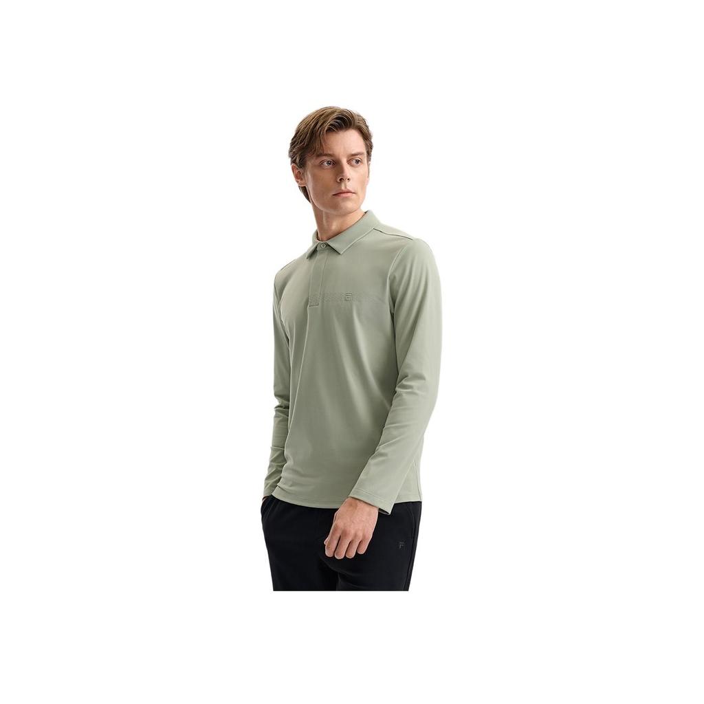 Fila White Fashion Classic Simple Casual Versatile Comfortable Long Sleeve Polo Shirt Men Tops F11M543218FKK
