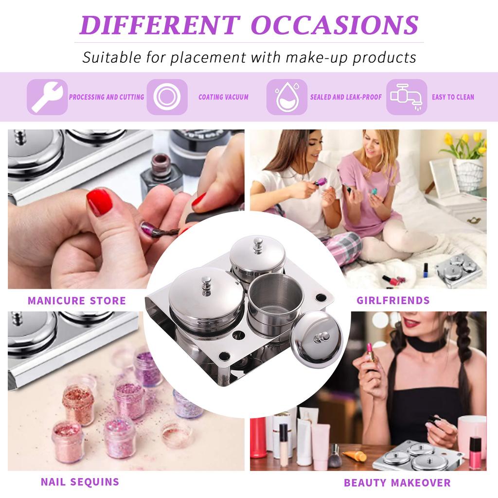 Nail Art Stainless Steel Cup 3-Piece Set Stainless Steel Cup Stainless Steel Liquid Cup Crystal Liquid Cup Disinfection Cup