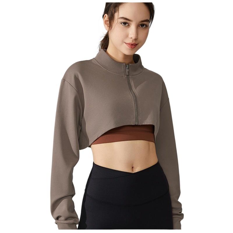 Women's Lapel Halter Sweatshirt Zipper Small Cardigan Short Top