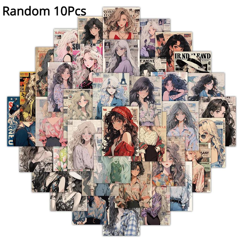 

10/30/60PCS Cartoon Cute Anime Girl Stickers Aesthetic DIY Laptop Phone Skateboard Motorcycle Car Waterproof Sticker for Kids