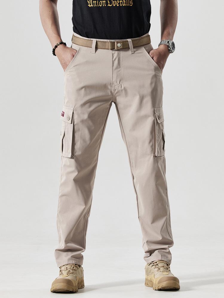 Herren Slim Fit Straight Leg Cargohose - Vielseitige Mehrfach-Taschen Freizeitbekleidung