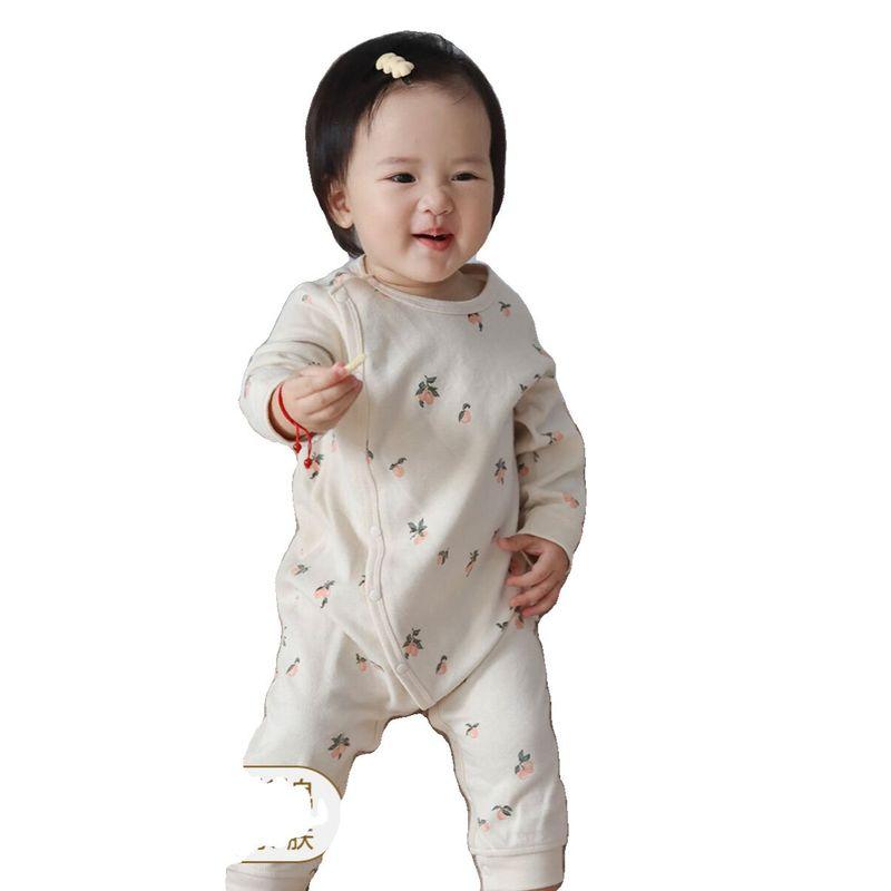 Newborn Girl Romper, Cute and Adorable Seamless One-Piece Crawling Suit, New Side-Opening Baby Clothes, Soft Baby Crawling Suit