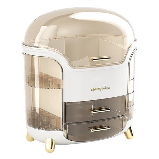 

Коробка для хранения косметики Многофункциональная Большая вместимость с ящиком для хранения Стабильная структура Многослойная защита от пыли Ювелирные изделия Лак для ногтей Косметика белый