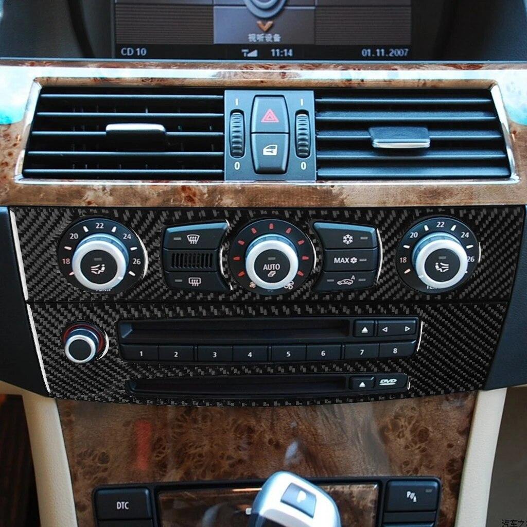 Capac ornamental pentru panou CD pentru mașină, capac pentru consola centrală, autocolant din fibră de carbon, pentru BMW Seria 5 E60 2008-10, accesoriu interior pentru voiture
