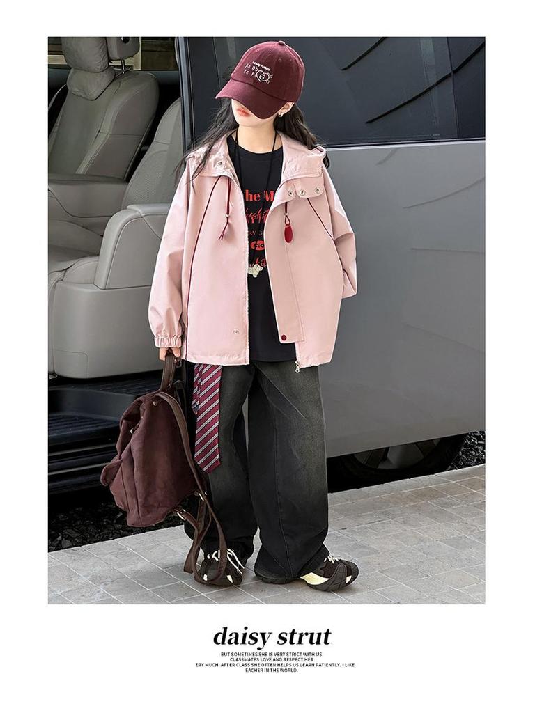 Modny dziewczęcy wiatrówka 2025 - Stylowa odzież wierzchnia jesienno-zimowa dla uczennic gimnazjum