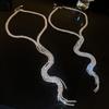 Collana girocollo multistrato con frange incastonata di diamanti in stile lusso leggero, collana a catena per clavicola esagerata personalizzata in stile europeo e americano