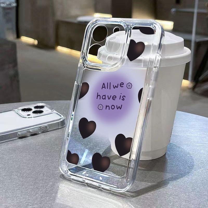 Transparent White Love Love Case For Samsung Galaxy S26 S25 S24 Ultra S23 FE S22 Plus S21 A56 A53 A34 A54 A35 A55 A16 Soft Cover