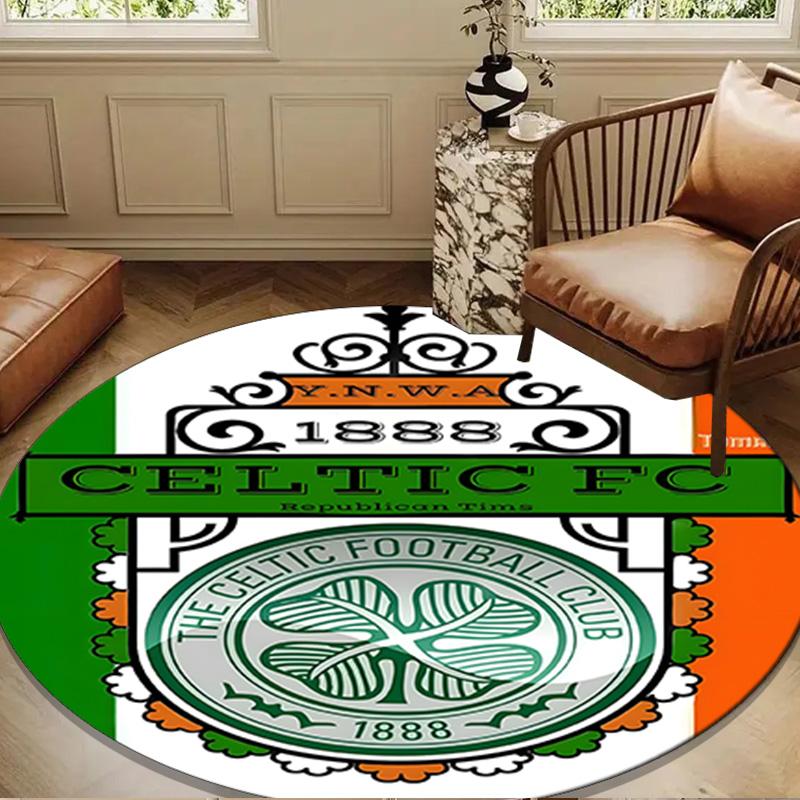 1PC rug Cel-tic Football Club Crest Round mat Home Decor, Chair rug For livingroom,Bedroom, doormat home decor Birthday Gift Christmas Gifts