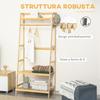 Bamboo Floor Shelf With Shelves 70x42x164cm Wood Color