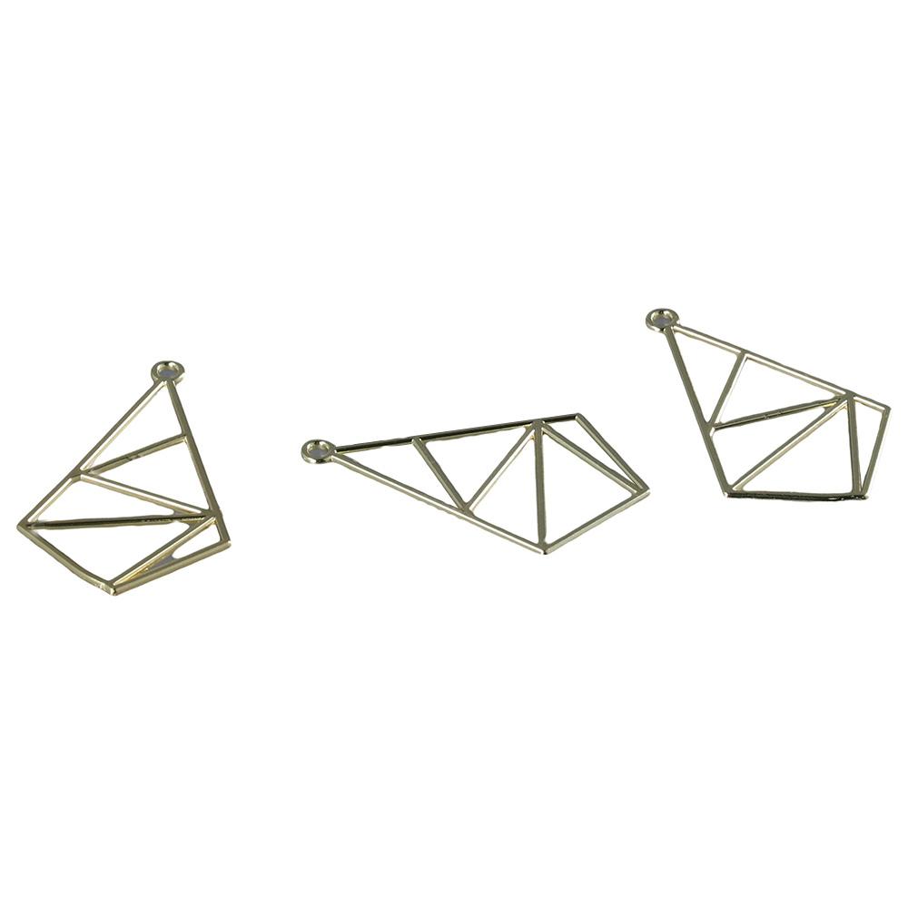 10PCS Craft Alloy Open Back Bezel Charms 40x24mm Small  Charm Diy Geometric Hollow Frame for Jewelry Making