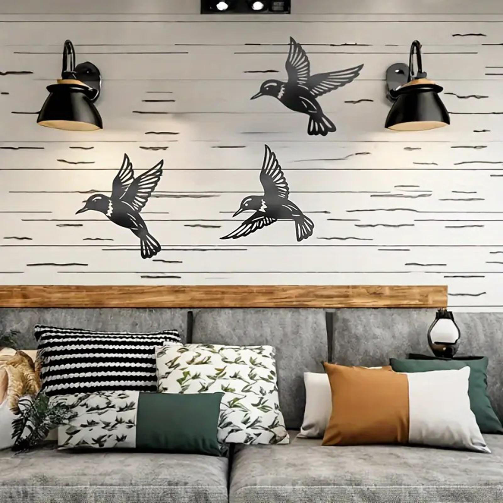 3x Металлический колибри Настенный декор Легкие поделки Современный домашний подвесной орнамент для спальни