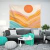 Watercolor Sea Sunset Tropical Forest Print Tapestry  Plants Abstract Landscape Living Room Bedroom Home Decor