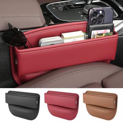 Car Seat Gap Storage Box with Cable Hole Large Capacity Wear Resistant Center Console Organizer Car Interior Accessories
