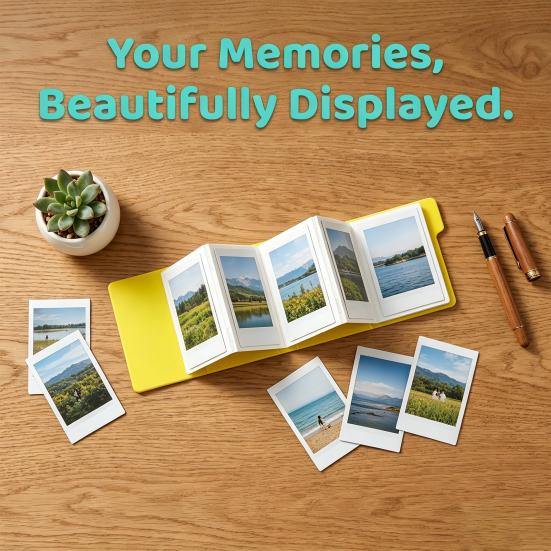 3D Printed Instant Photo Album Hold 6 Standard 3-Inch Instant Photos Folding Expandable Mini Photo Holder Picture Memory Book
