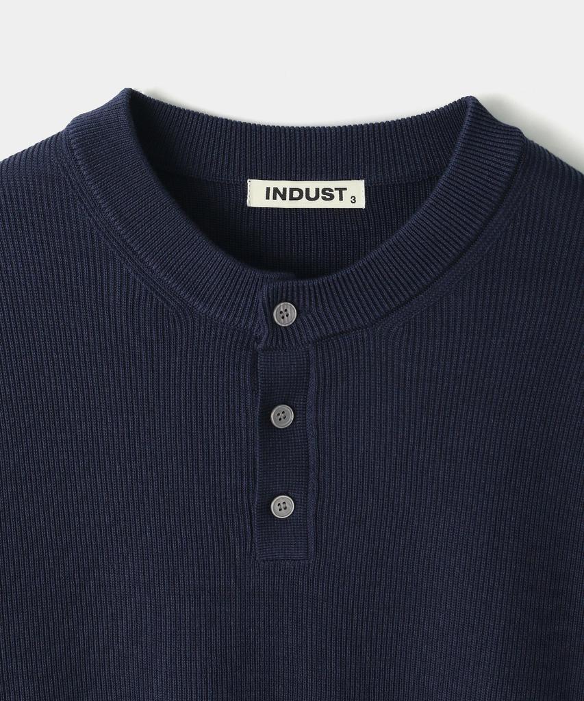 INDUST Crop Muscle Henley Neck Half Knit_4 Colors