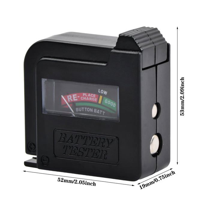 AIMOONSA Testeur de piles numérique BT860 - universel AA/AAA/C/D 1,5V/9V sans alimentation