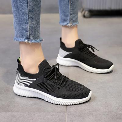 Mode 2024 Damen Neuer Winterstil Mesh Atmungsaktiv Schnürschuhe Low-Top Mode Einfarbig Sneaker