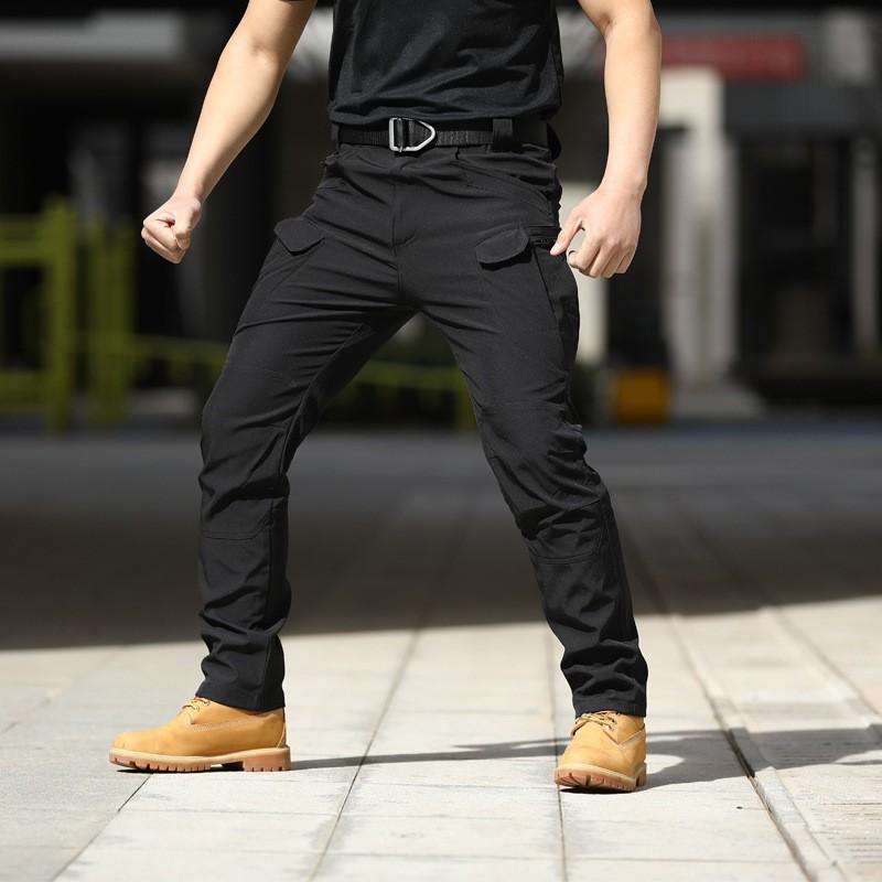 Mens Tactical Cargo Pants Outdoor Hiking Climbing Workwear Fall Elastic Softshell Water Resistant Loose Fit
