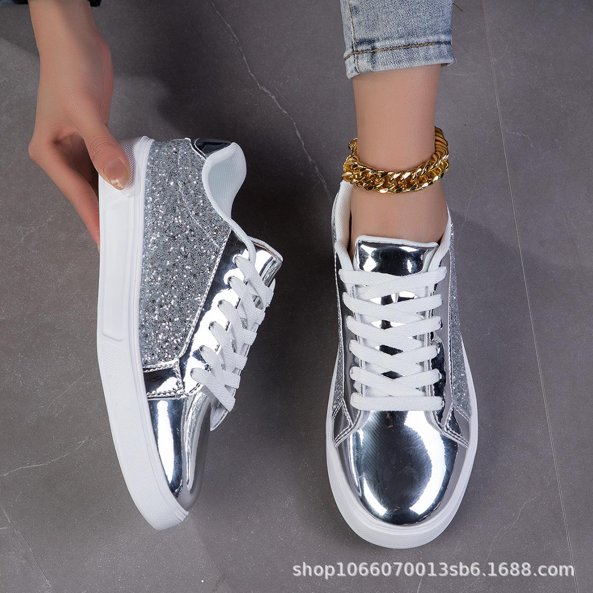 

Glitter shoes casual shoes outdoor fashion versatile student casual shoes breathable and lightweight 36