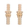 2 Pcs Hose Barb Brass Bulkhead Pipe Fitting Coupler Connector Adapter (8mm)