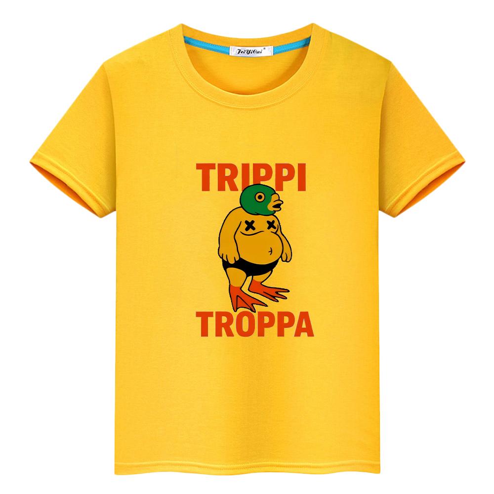 Italian Brainrot print cartoon100%Cotton Tees t shirt for kids boy 10years Anime Short  Tops kids clothes girls y2k one piece