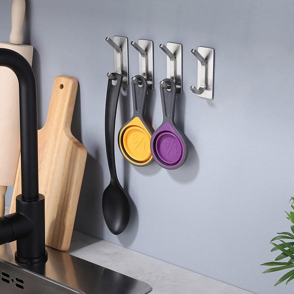 Premium Stainless Steel Adhesive Hooks For Kitchen And Bathroom Durable And Stylish