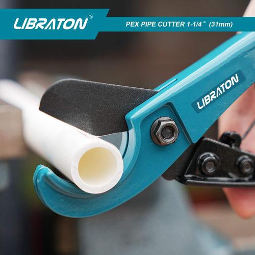 LIBRATON PVC Cutter Set, 42mm Outer Diameter, Ratchet Type, PVC Cutter, 32mm Outer Diameter, Resin Cutter, Deburring Tool, Heavy-Duty Cutting, Pipe Cu