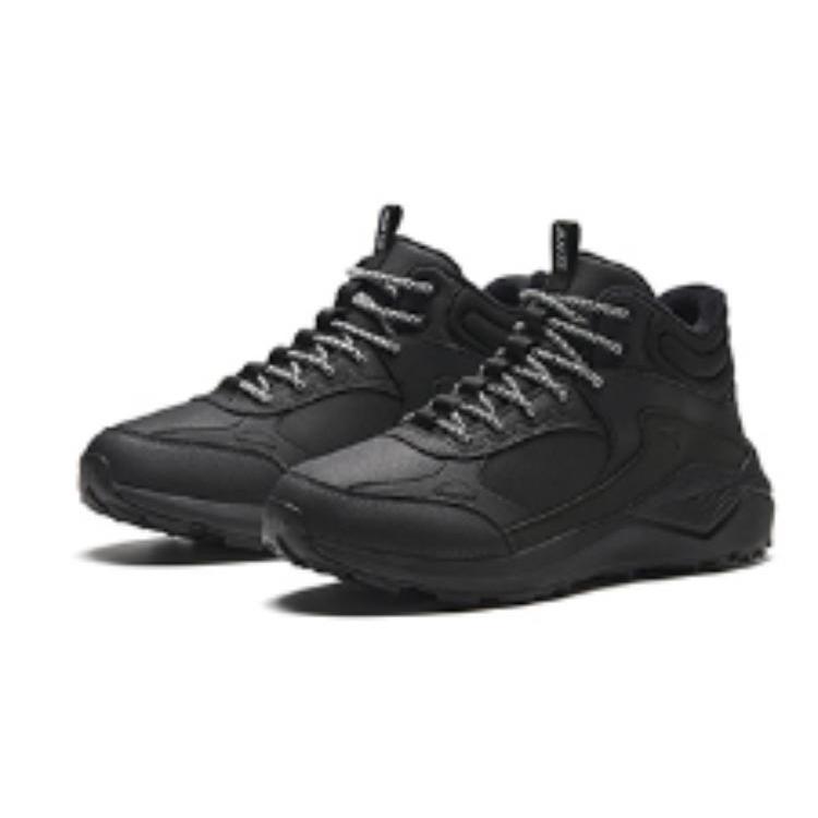 New Anta Life Collection Anti Slip Wear Resistant Mid Top Running Shoes Men's Black 112348986-1