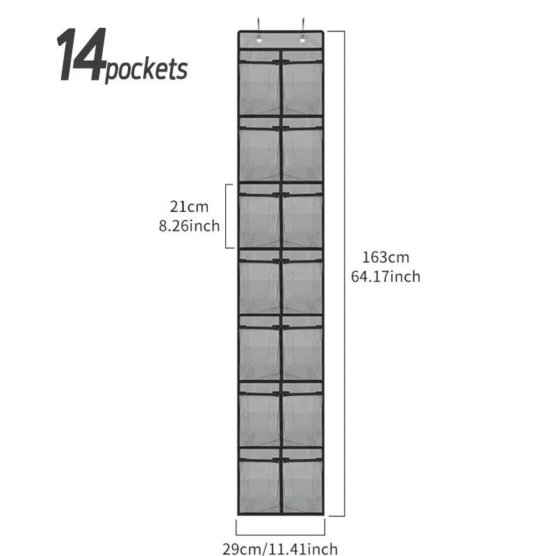 Hanging shoe rack organizer Over the Door Shoe Organizer 12/14 Large Breathable Mesh Pockets slippers organizer shoe storage