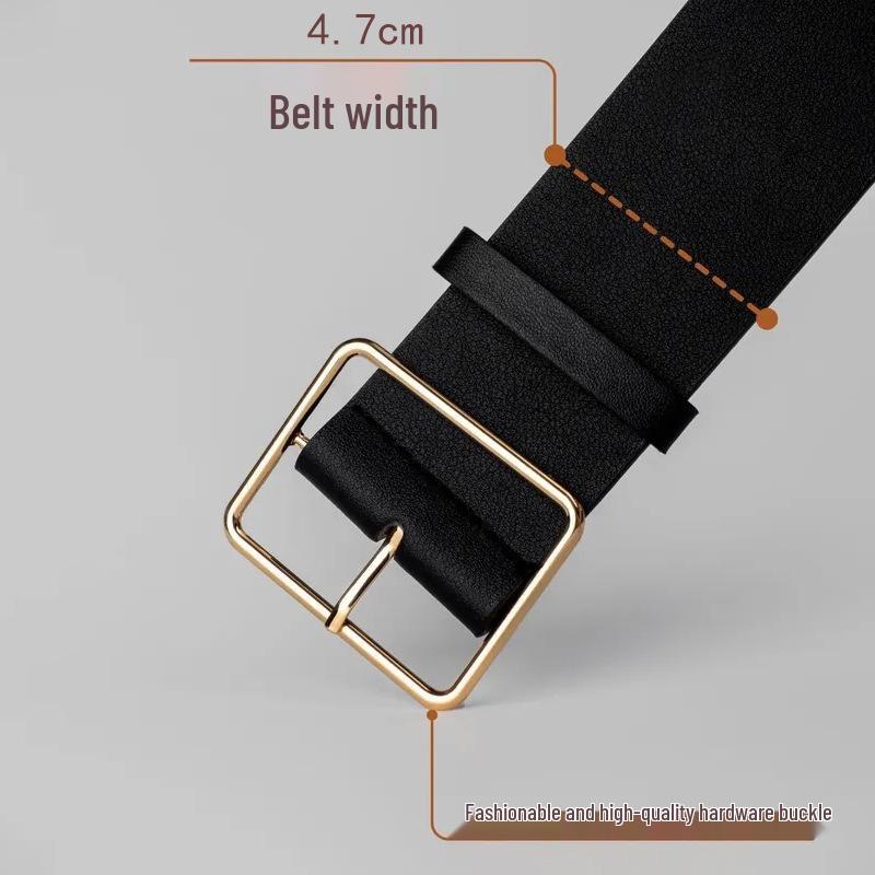 Schicker Damenbreitgürtel mit Schnalle: Stilvolles Accessoire für Daunenjacken, Trenchcoats und Jeans