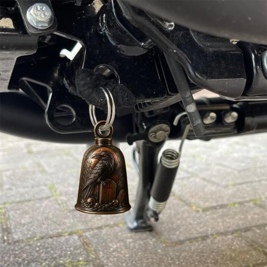Cemetery Crow Bell Blood Moon Tombstone Crow Bell Gothic Decorative Bell for Halloween Autumn Indoor Outdoor Decor Haunted House Prop