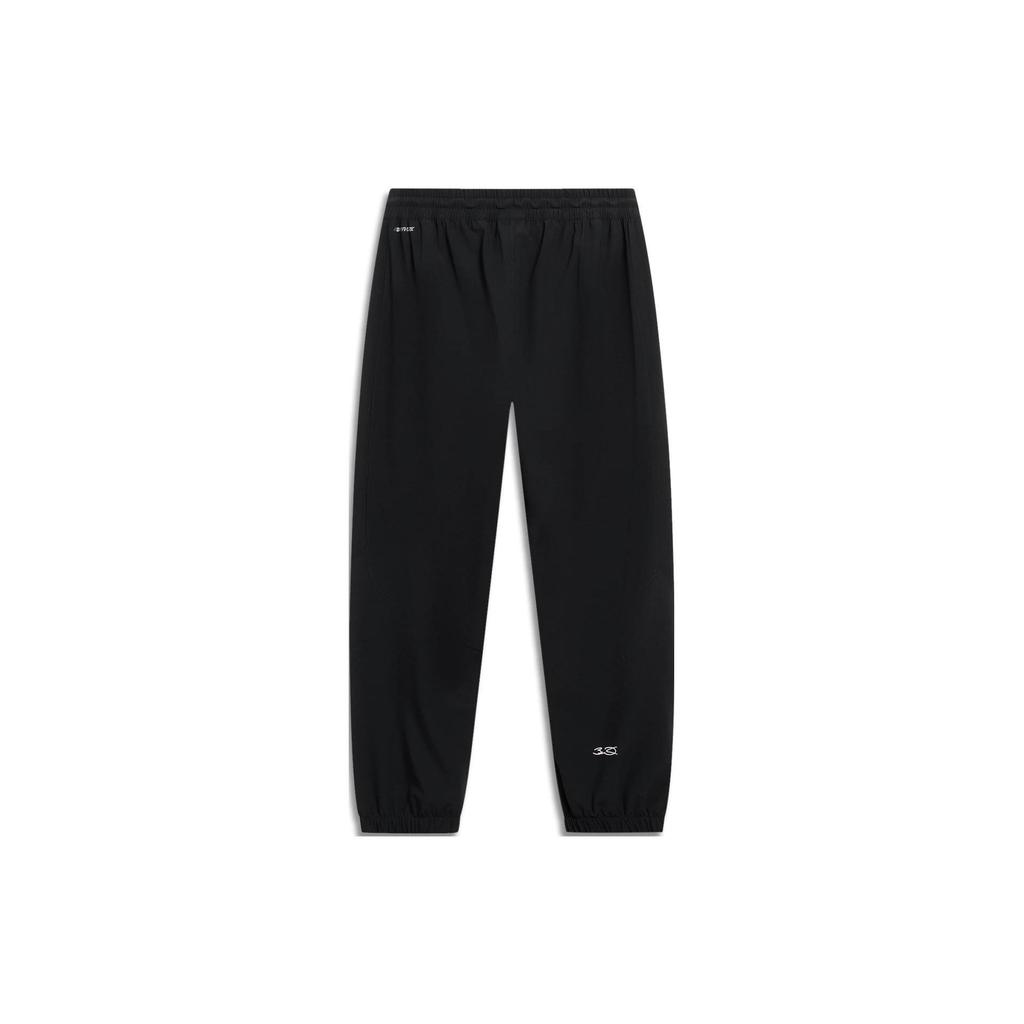 Li-Ning Wade Series Logo Print Quick-Dry Tapered Knit Sports Pants Men Bottoms Black AYKT313-1