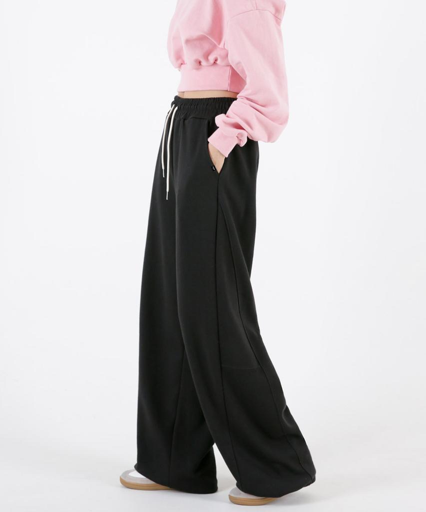 UMM Women'S Curved Cut Hem Drawstring Wide Training Pants