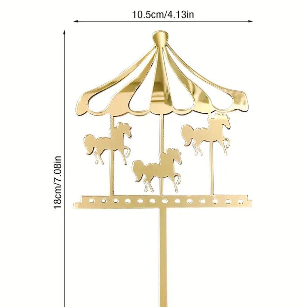 Acrylic Card Insertion Cartoon Cake Decoration Carousel Cake Toppers Dessert Table Decoration