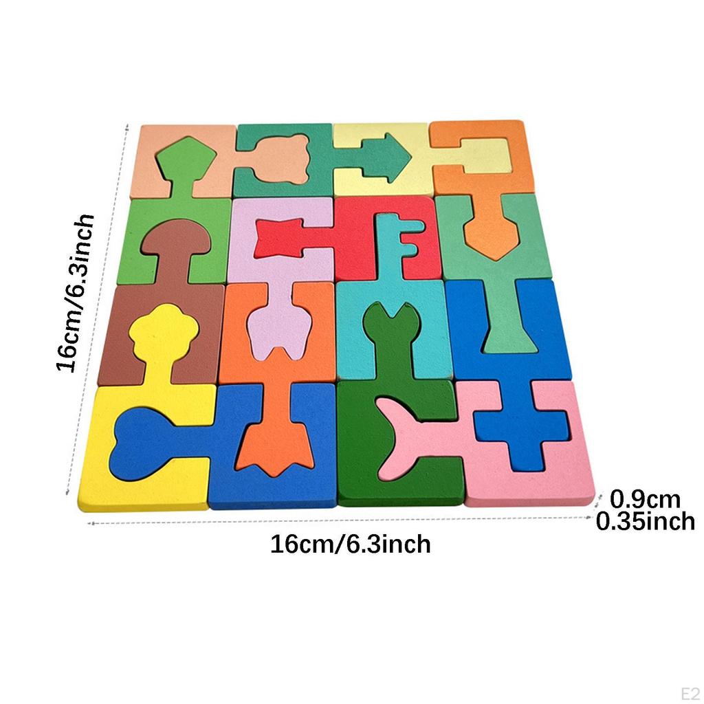 Wooden Educational Shape Puzzle with Geometric Design Board Toys for Children Kids Ages 3 4 5