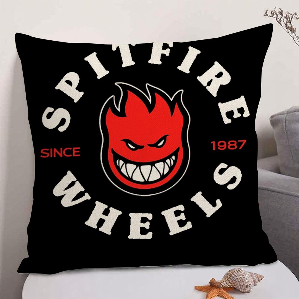 Fighter Aircraft SSpitfire Cushion Cover Natural Linen Organic Fabric DoubleSided Printing Sofa Home Decor Gift Pillow Case