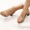 Spring and Summer New Yuzui Beach Thick Heel One-word Buckle Strap High-heeled Women's Sandals